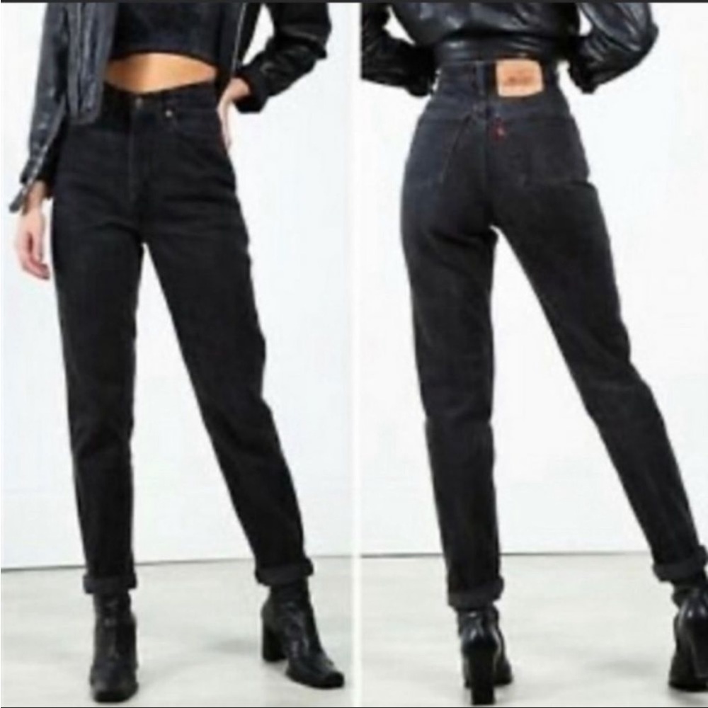 VTG Levi’s 550 Washed Black Relaxed Fit Tapered Leg Straight Jeans Size 13/31